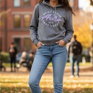 Aeropostale Gray Hoodie with Purple Logo